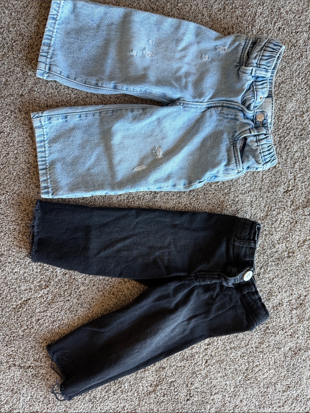 Zara toddler girl Light Blue & Black Denim Jeans Duo